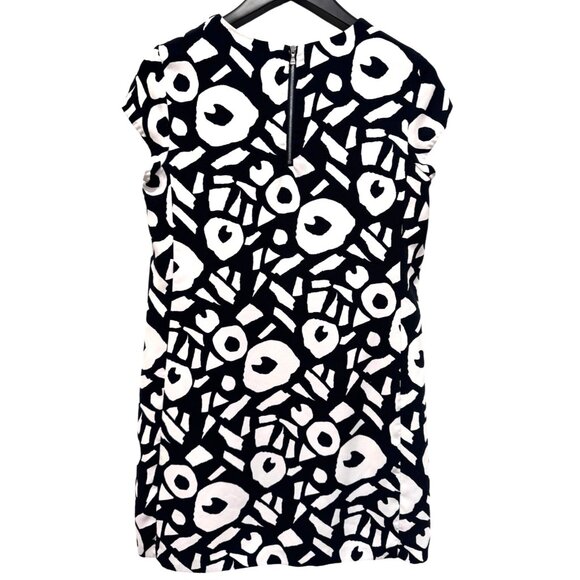 Ann Taylor Loft Petites Dress Black and White Geometric Pattern Women's 10P - Picture 2 of 6